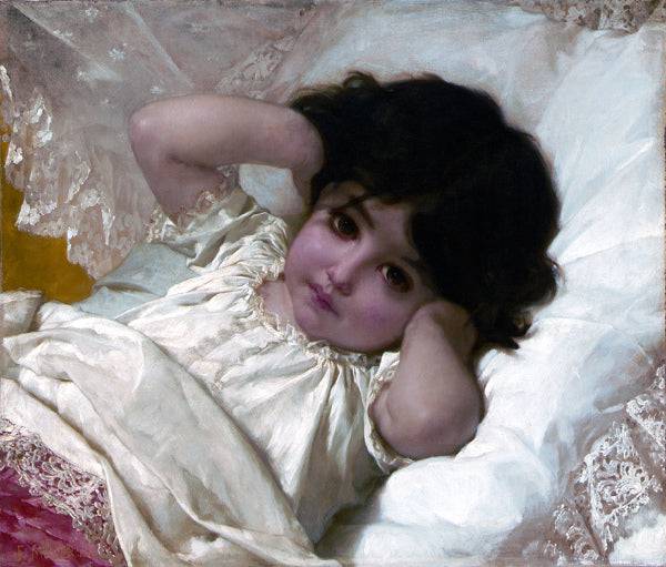 Portrait of Marie-Louise (artist's daughter, born in 1874) by Émile Munier, hand-painted portrait oil painting reproduction on canvas
