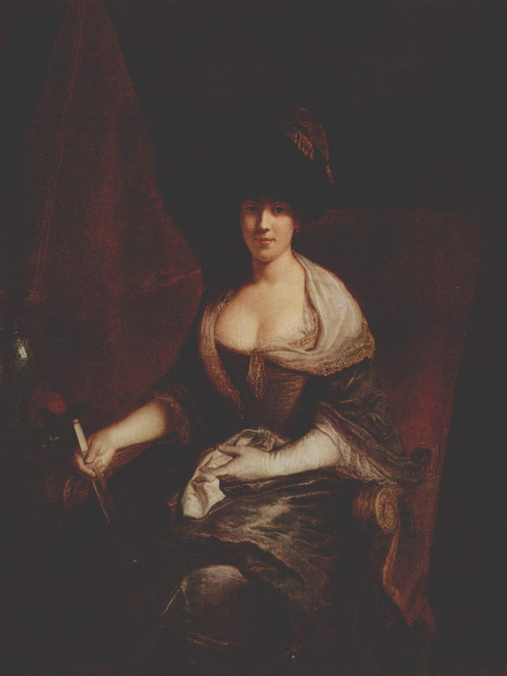 Portrait of Mary Susanne Dinglinger, born Gutermann by Antoine Pesne — hand-painted portrait oil painting reproduction on canvas