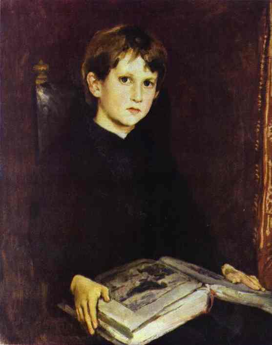 Portrait of Michael Vasnetsov, the Artist`s Son by Viktor Vasnetsov — hand-painted portrait oil painting reproduction on canvas