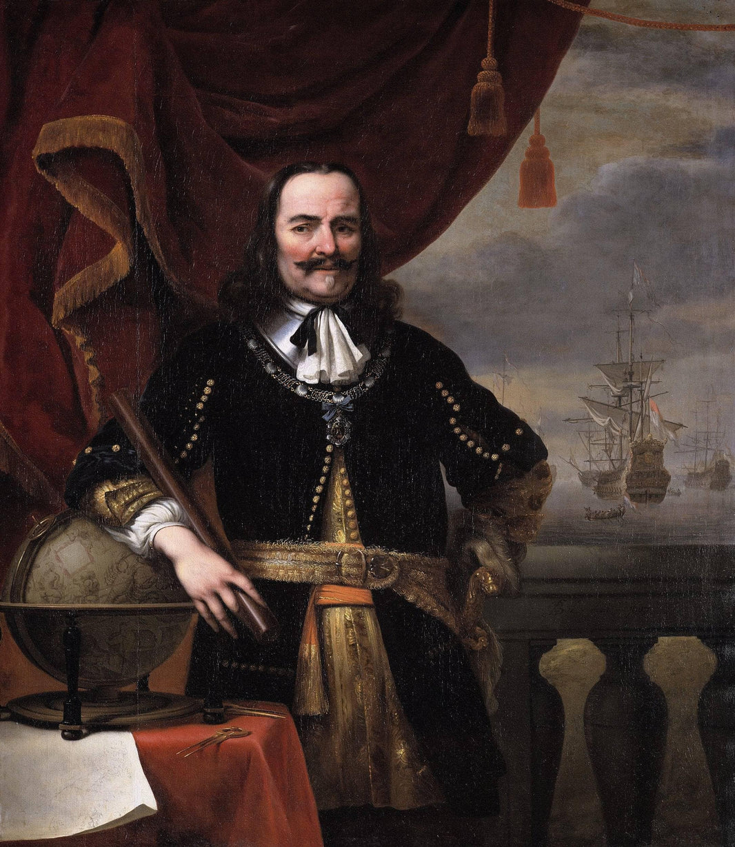 Portrait of Michiel De Ruyter by Ferdinand Bol — hand-painted portrait oil painting reproduction on canvas