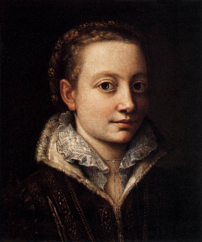 Portrait of Minerva Anguissola in modern living room