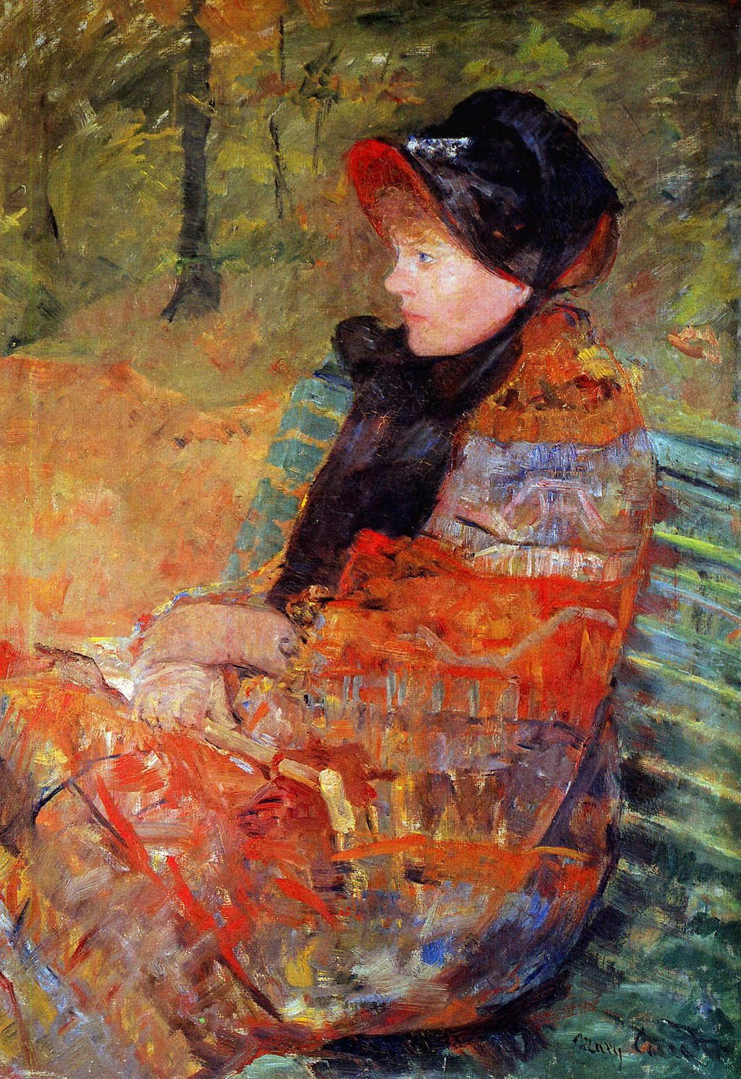 Portrait of Mlle C. Lydia Cassatt, The Artist's Sister by Mary Cassatt — hand-painted botanical oil painting reproduction on canvas