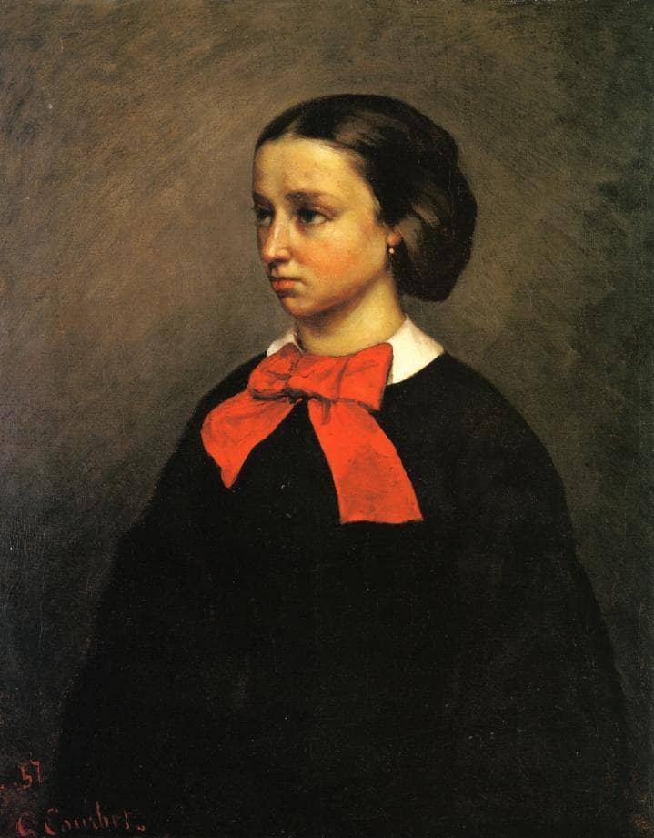 Portrait of Mlle. Jacquet by Gustave Courbet — hand-painted portrait oil painting reproduction on canvas