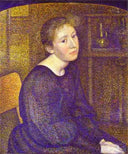 Portrait of Mme Lemmen by Georges Lemmen — female oil painting wall art, Pointillism