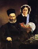 Portrait of Monsieur and Madame Auguste Manet by Edouard Manet — hand-painted portrait oil painting reproduction on canvas