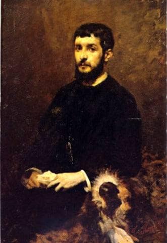 Portrait of Mr. Luigi Bernasconi by Cesare Tallone — hand-painted portrait oil painting reproduction on canvas