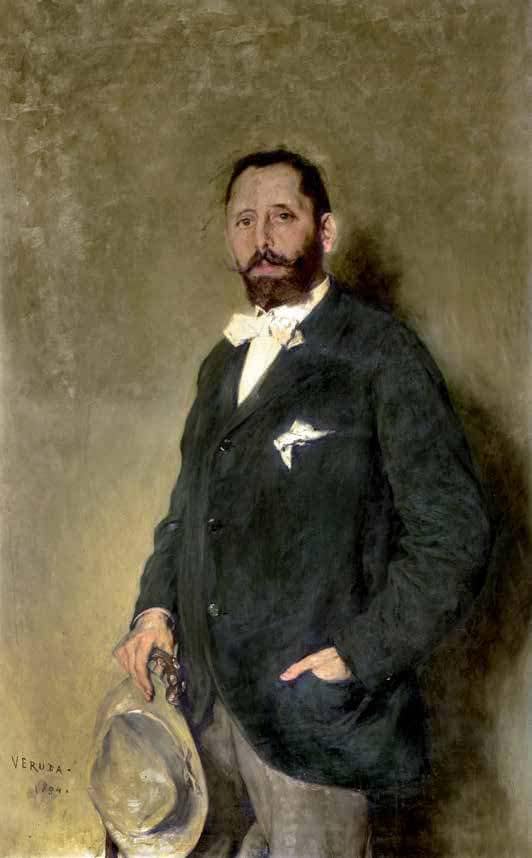 Portrait of Mr. Vittorio Cusin by Umberto Veruda — hand-painted portrait oil painting reproduction on canvas