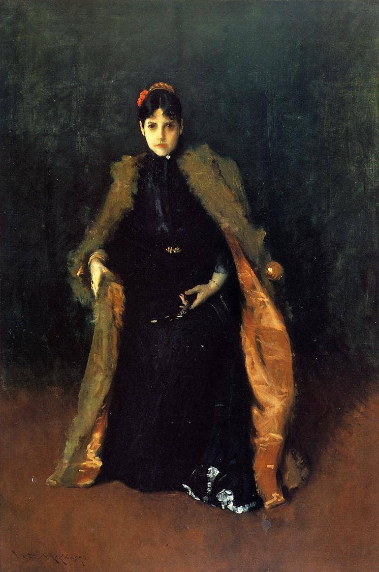 Portrait of Mrs.C. (Alice Gerson Chase) by William Merritt Chase — hand-painted portrait oil painting reproduction on canvas