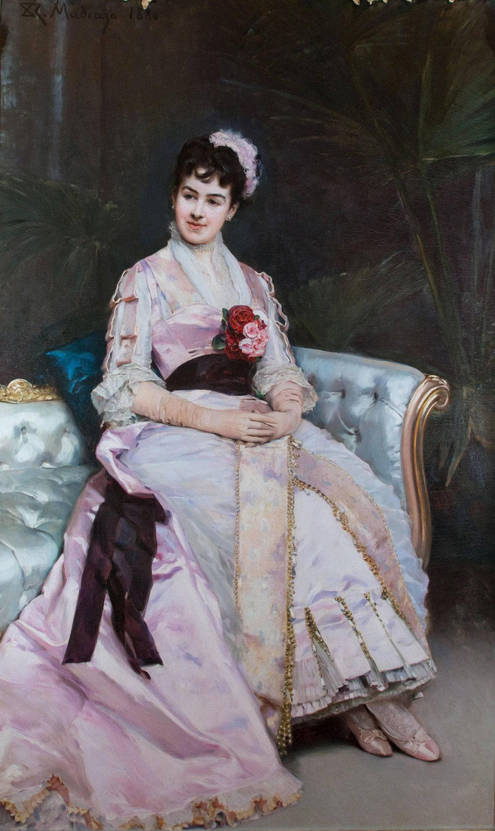 Portrait of Mrs. Cornelius Vanderbilt II, (Alice Claypoole Gwynne) by Raimundo de Madrazo — hand-painted portrait oil painting reproduction on canvas