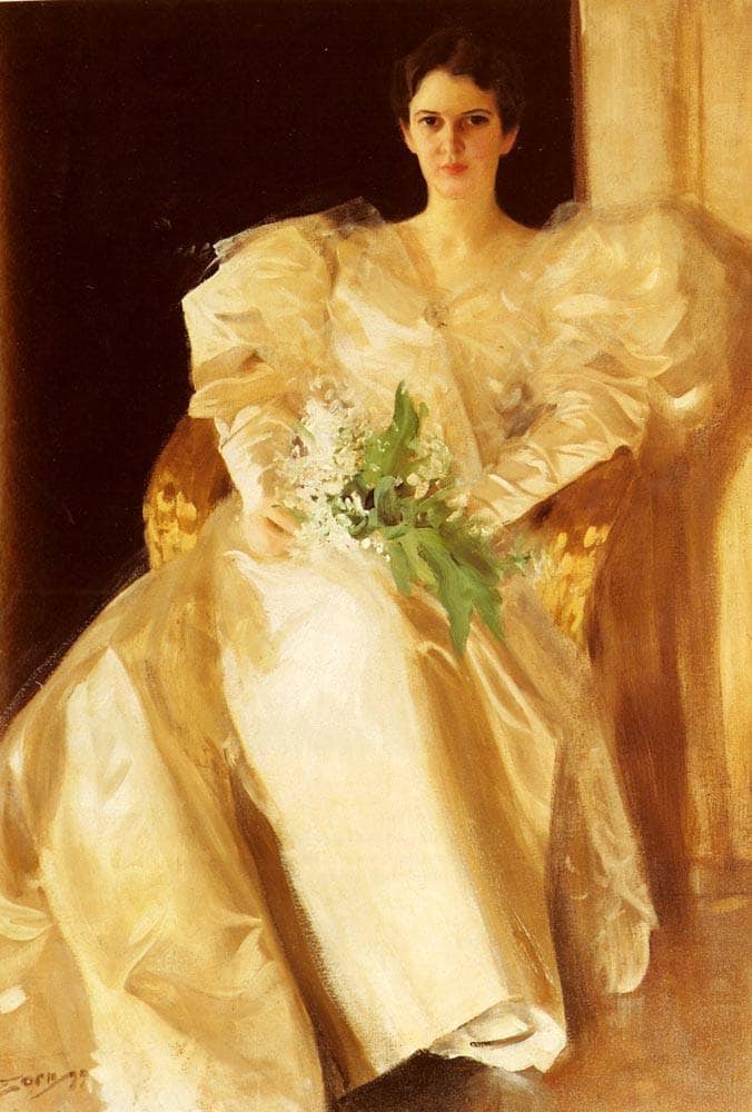 Portrait Of Mrs Eben Richards by Anders Zorn — hand-painted portrait oil painting reproduction on canvas