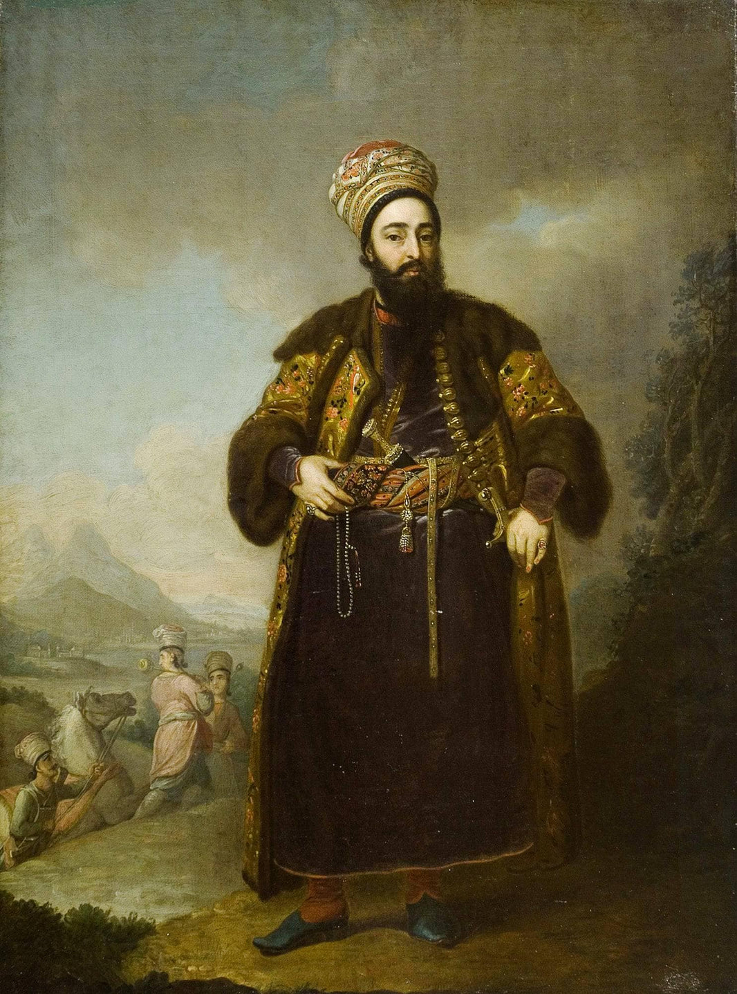 Portrait of Murtaza Kuli Khan, brother of Aga Mahommed, the Persian Shah by Vladimir Borovikovsky — hand-painted cultural oil painting reproduction on canvas