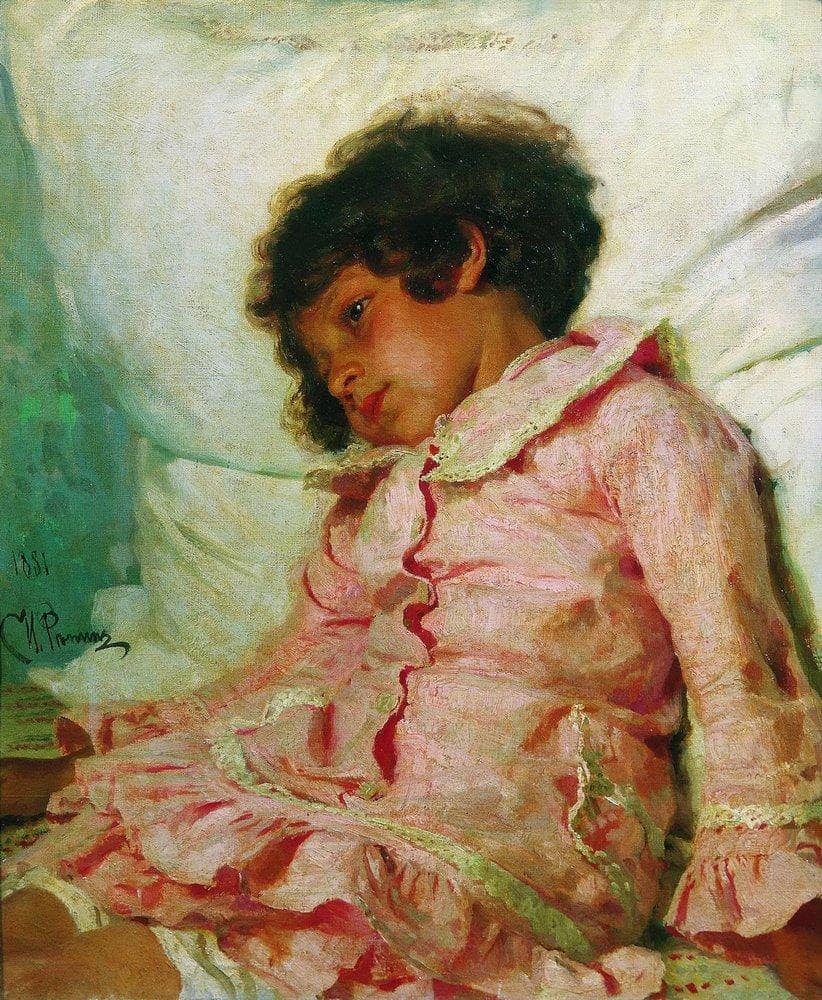 Portrait of Nadya Repina by Ilya Repin — hand-painted portrait oil painting reproduction on canvas