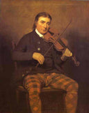 Portrait of Niel Gow by Henry Raeburn — male oil painting wall art, Romanticism