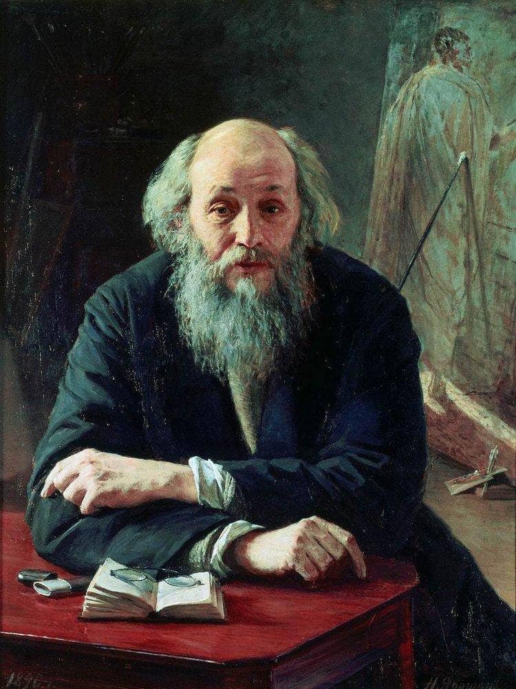 Portrait of Nikolaj Nikolajewitsch Ge by Mykola Yaroshenko — hand-painted portrait oil painting reproduction on canvas