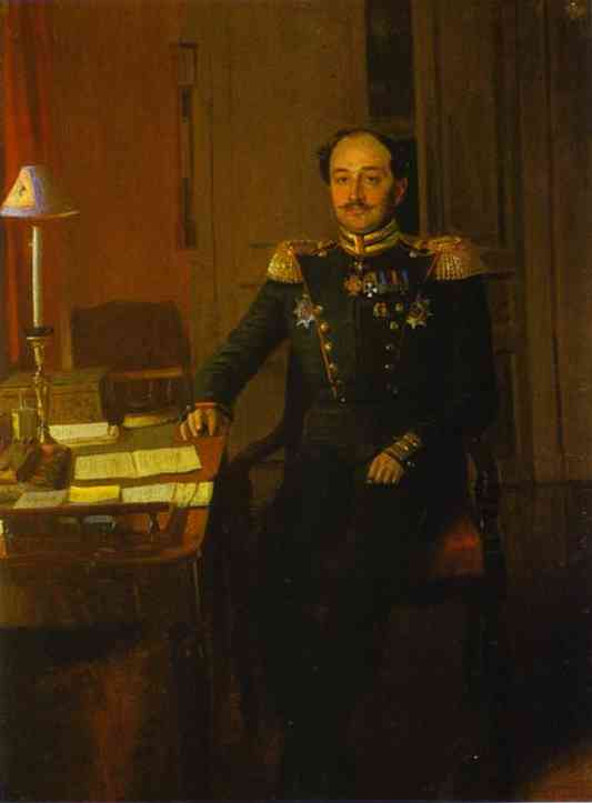 Portrait of P. P. Zhdanovich by Pavel Fedotov — hand-painted portrait oil painting reproduction on canvas