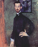 Portrait of Paul Alexander on green background by Amedeo Modigliani — male oil painting wall art, Expressionism