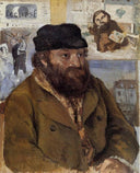 Portrait of Paul Cezanne by Camille Pissarro — male oil painting wall art, Impressionism