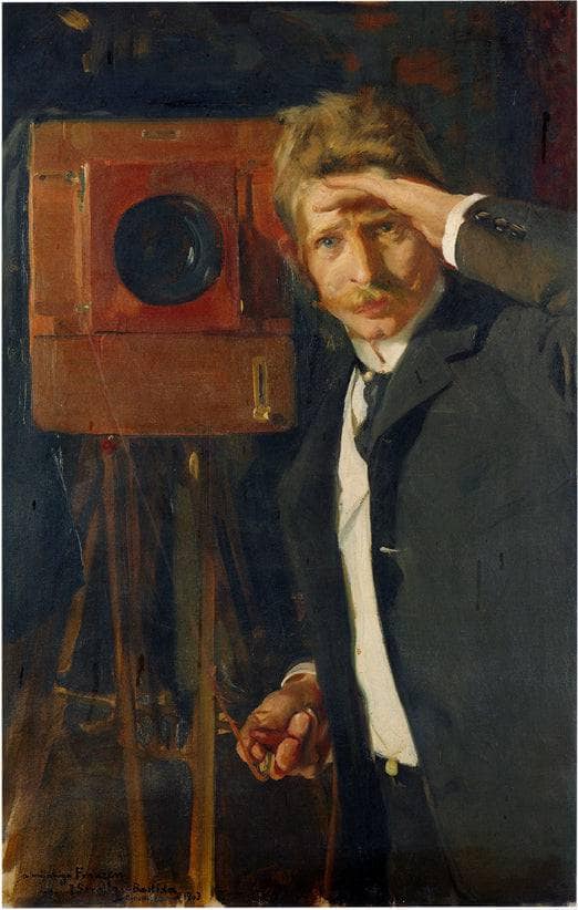 Portrait of photographer, Christian Franzen by Joaquín Sorolla — hand-painted portrait oil painting reproduction on canvas