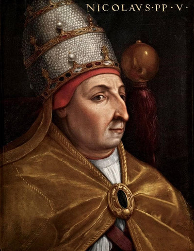 Portrait of Pope Nicholas V in hallway