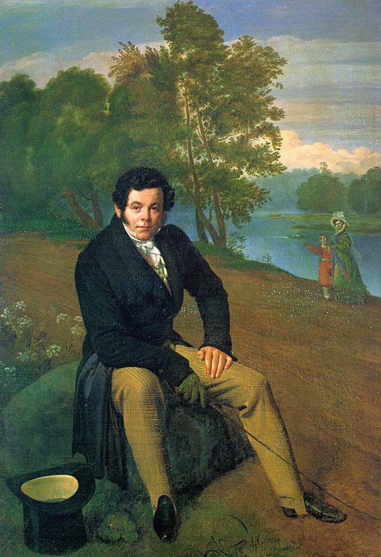 Portrait of Portrait of K. I. Albrekht by Orest Kiprensky — hand-painted portrait oil painting reproduction on canvas
