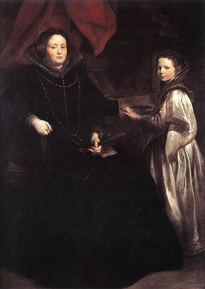 Portrait of Porzia Imperiale and Her Daughter in home office