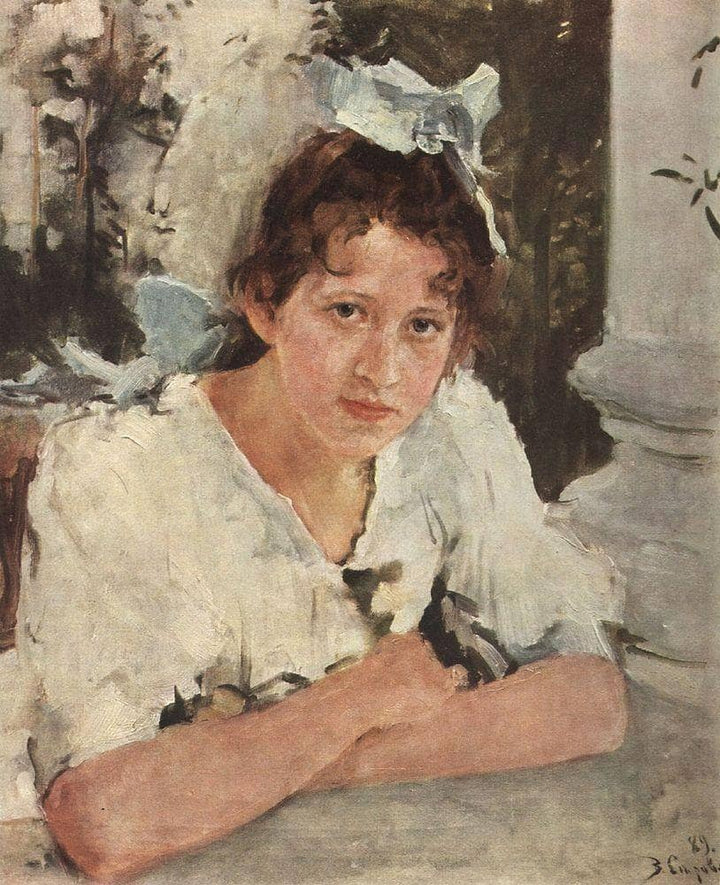 Portrait of Praskovya Mamontova by Valentin Serov — hand-painted portrait oil painting reproduction on canvas