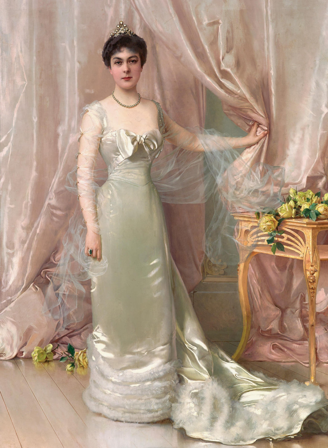 Portrait of Princess Evelyne Colonna di Stigliano by Vittorio Matteo Corcos — hand-painted portrait oil painting reproduction on canvas