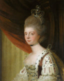Portrait of Queen Charlotte by Joshua Reynolds — male oil painting wall art, Rococo