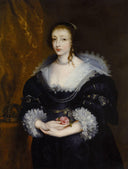 Portrait of Queen Henrietta Maria by Anthony van Dyck — male oil painting wall art, Baroque