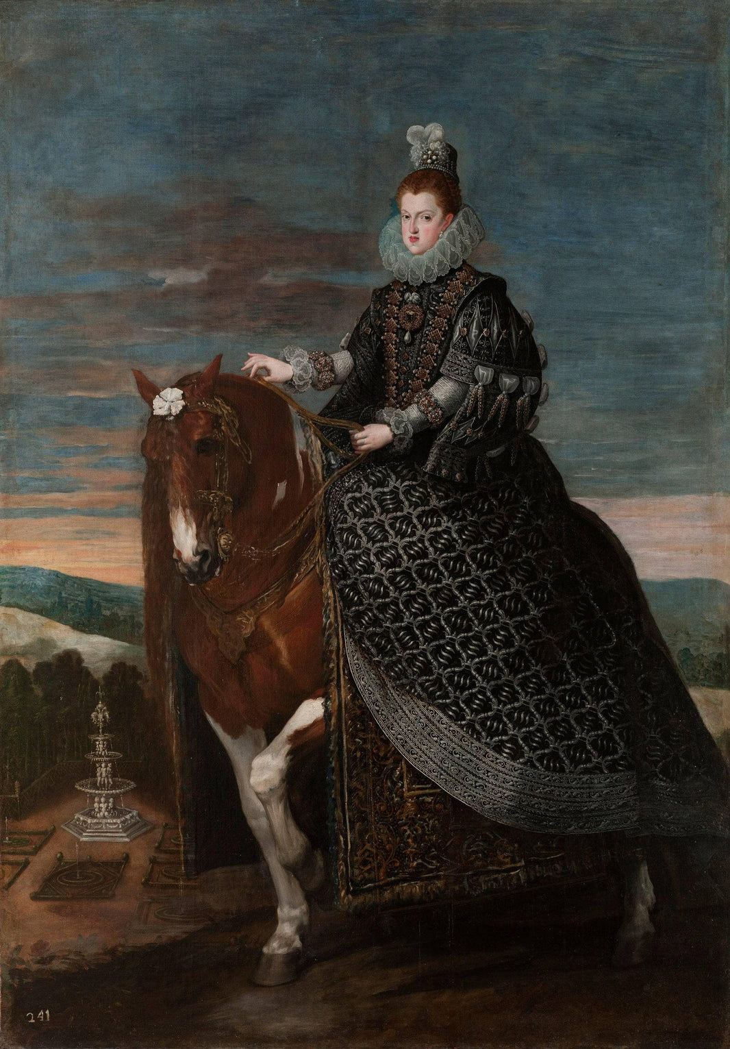 Portrait of Queen Margaret of Austria by Diego Velazquez — hand-painted animal oil painting reproduction on canvas