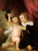 Portrait Of Raphael West And Benjamin West Jr. by Benjamin West — children oil painting wall art, Rococo