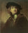 Portrait of Rembrandt in modern living room