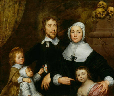 Portrait of Richard Streatfeild Family in dining room