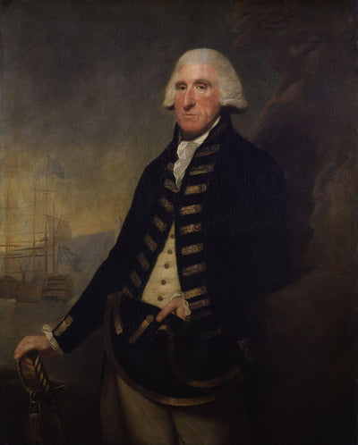 Portrait of Samuel Hood, 1st Viscount Hood in study