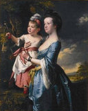 Portrait of Sarah Carver and her daughter Sarah by Joseph Wright — group oil painting wall art, Romanticism