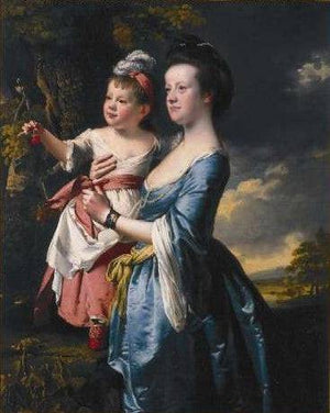 Portrait of Sarah Carver and her daughter Sarah - Joseph Wright