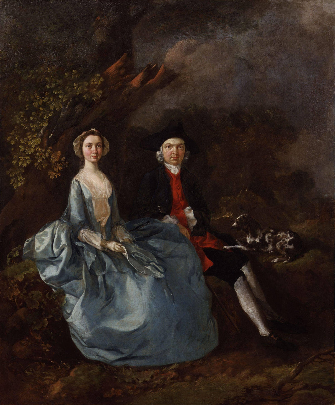 Portrait of Sarah Kirby (née Bull) and John Joshua Kirby by Thomas Gainsborough — hand-painted portrait oil painting reproduction on canvas