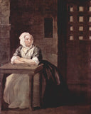 Portrait of Sarah Macholm in Prison by William Hogarth — hand-painted portrait oil painting reproduction on canvas