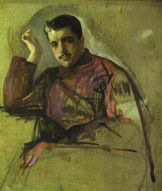 Portrait of Sergei Diaghilev by Valentin Serov — hand-painted portrait oil painting reproduction on canvas