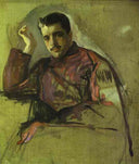 Portrait of Sergei Diaghilev by Valentin Serov — hand-painted portrait oil painting reproduction on canvas