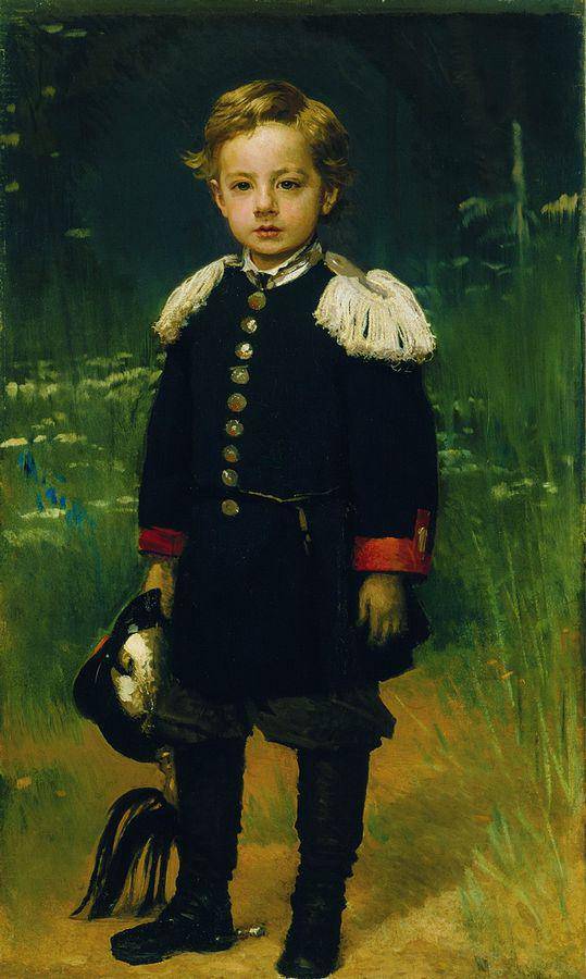 Portrait of Sergei Kramskoy, son of the artist by Ivan Kramskoy, hand-painted portrait oil painting reproduction on canvas
