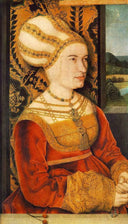 Portrait of Sibylla (or Sybilla) von Freyberg (born Gossenbrot) by Bernhard Strigel — male oil painting wall art, Northern Renaissance