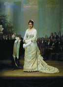 Portrait of singer Elizabeth Andreevny Lavrovsky, on stage at the Assembly of Nobility by Ivan Kramskoy — hand-painted portrait oil painting reproduction on canvas