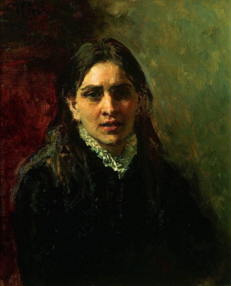 Portrait of the Actress Pelagey Strepetova by Ilya Repin — hand-painted portrait oil painting reproduction on canvas
