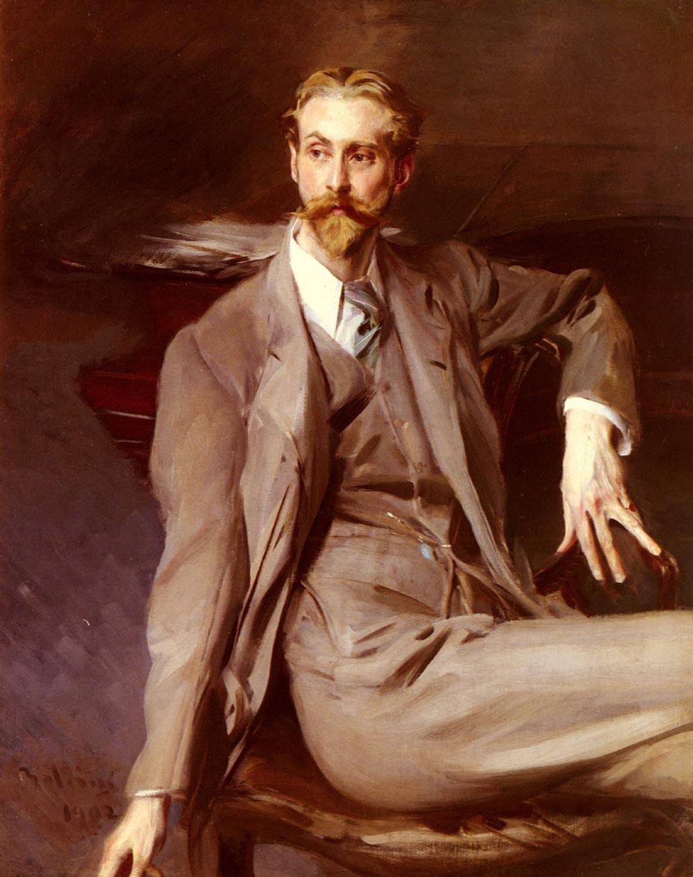 Portrait Of The Artis Lawrence Alexander Harrison - Giovanni Boldini