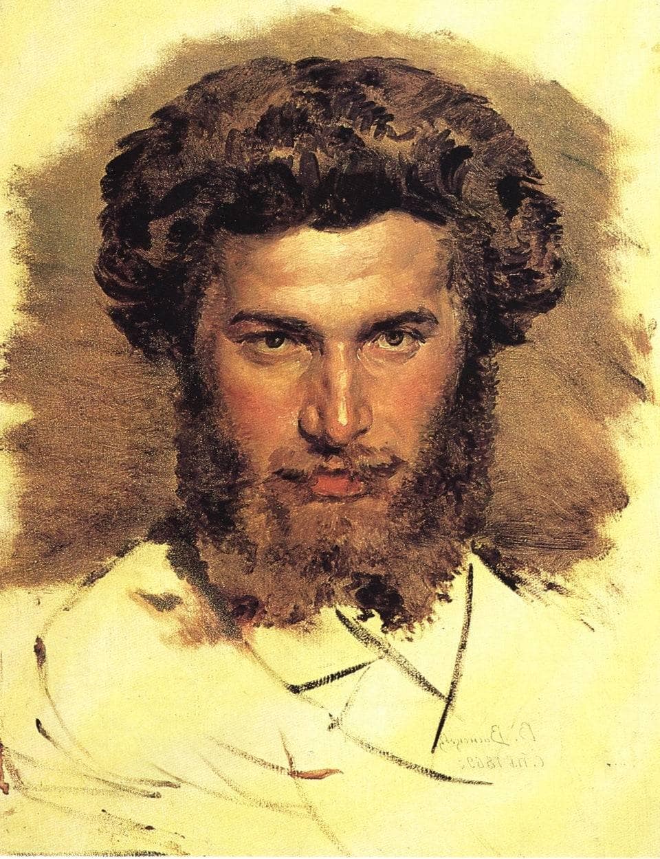 Portrait of the Artist Arkhip Kuinji by Viktor Vasnetsov — hand-painted portrait oil painting reproduction on canvas
