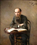 Portrait of the artist Efim Volkov by Nikolai Kuznetsov — male oil painting wall art, Realism