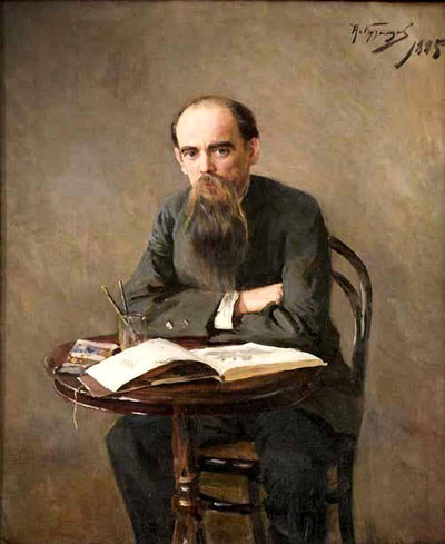 Portrait of the artist Efim Volkov in study