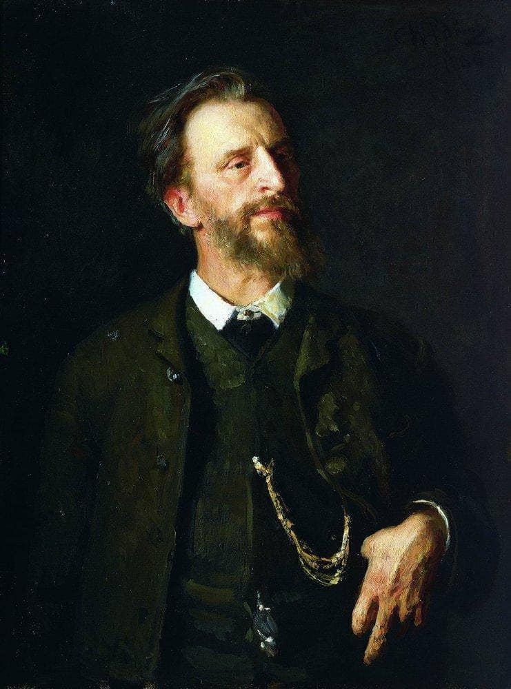 Portrait of the Artist Grigory Myasoedov by Ilya Repin — hand-painted portrait oil painting reproduction on canvas