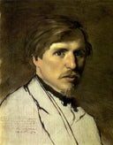 Portrait of the Artist Illarion Prianishnikov by Vasily Perov — male oil painting wall art, Realism